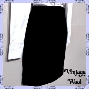 Dana Buchman Black Vintage WOOL Blend Pencil Skirt Womens 12
